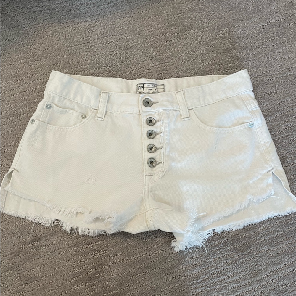 Free people white jean shorts